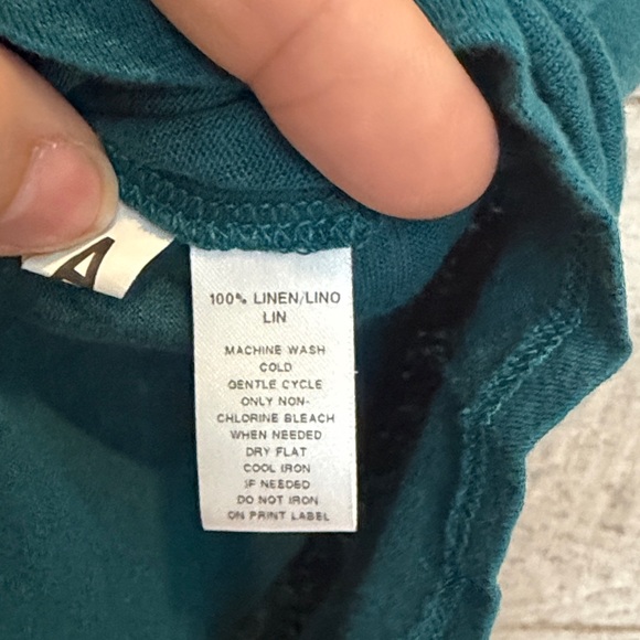 LOFT Dark Teal Linen Muscle Tee Tank Top - Picture 5 of 5